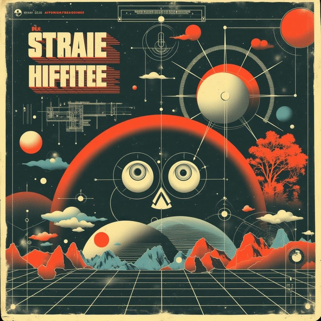 Retro-Futuristic Robot Movie Poster in Sci-Fi Style