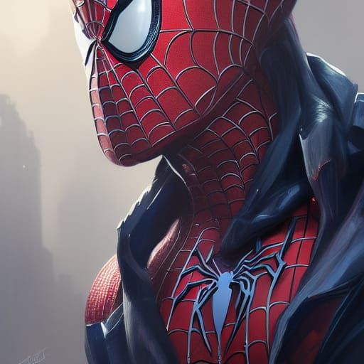 Hyperdetailed Spider-Man Portrait in Striking Digital Art