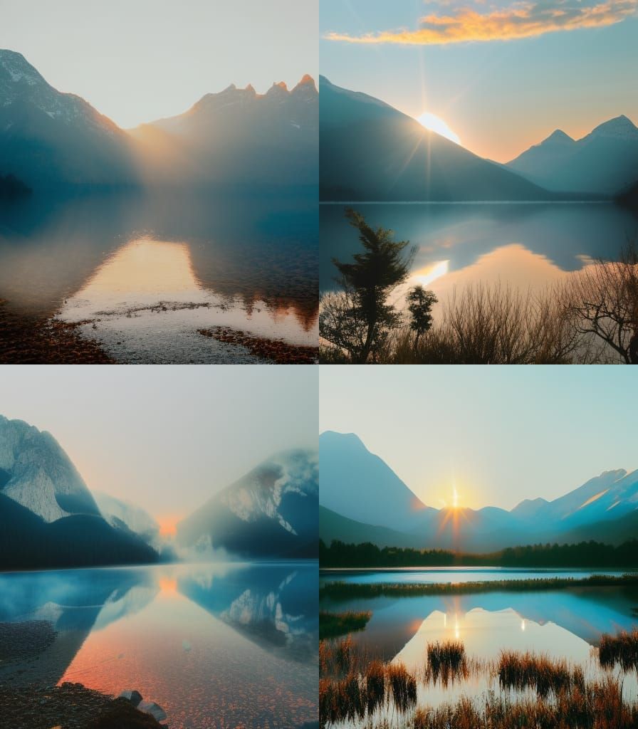 Majestic Sunrise Over Mountain Peaks