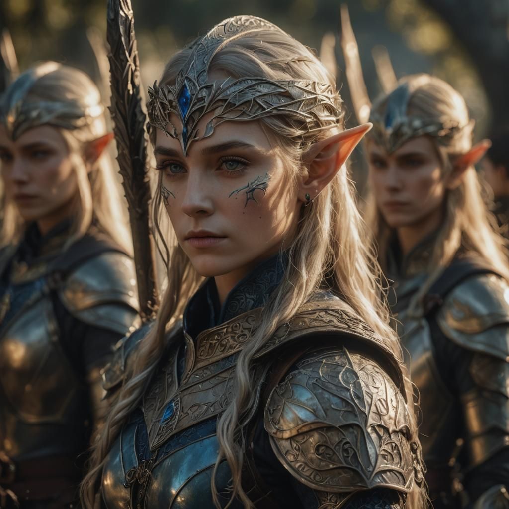 Beautiful Elf in Elven Armor, Photorealistic Portrait