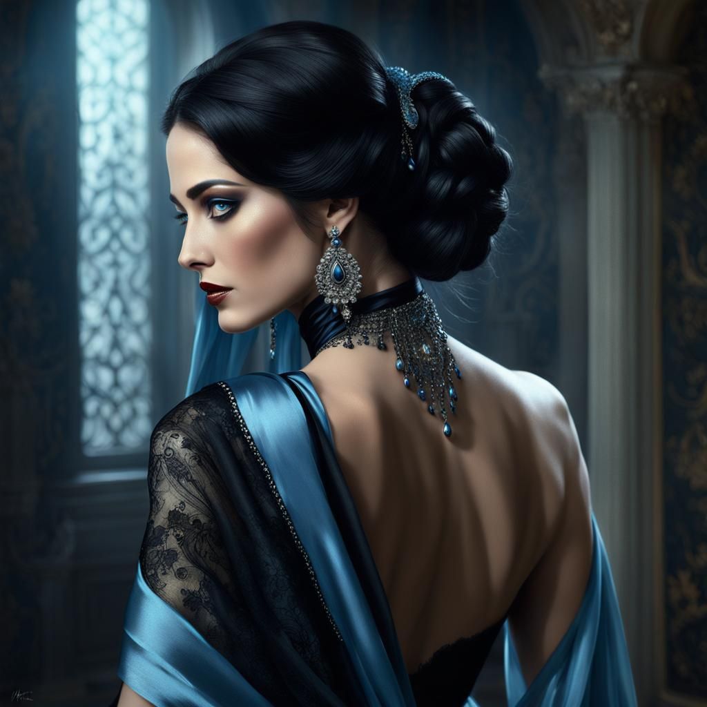 Elegant Noblewoman Portrait in Detailed Digital Painting