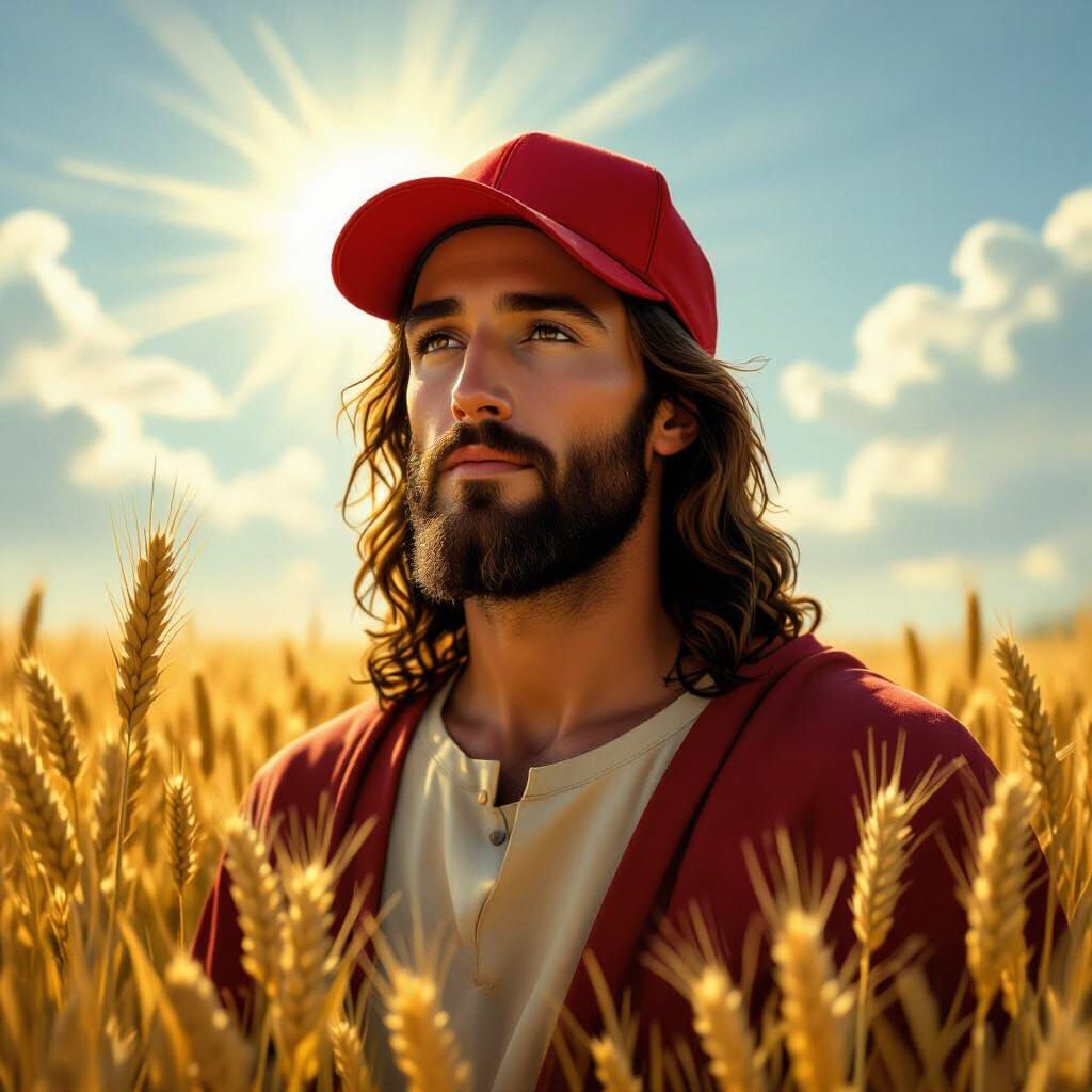 Jesus Christ in Red Cap, Renaissance Religious Style