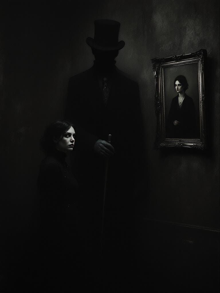 Brooding Woman in Gothic Interior, Style of Kubin and Friedr...