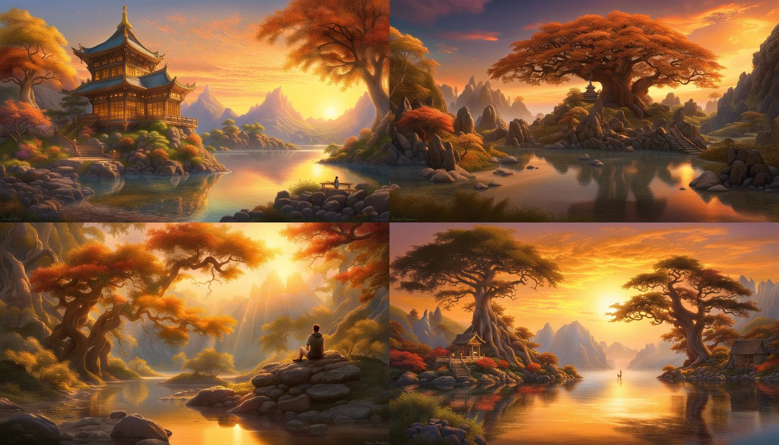 Magical Place of Contemplation in Golden Hour