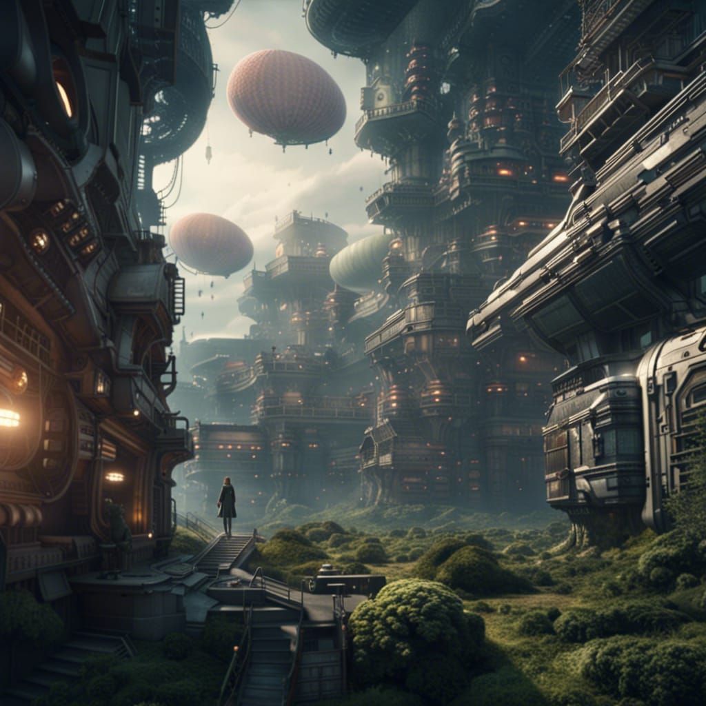 Futuristic utopian city