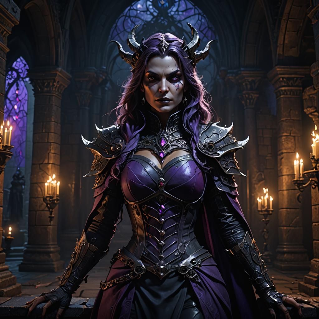 Dark Fantasy Villain in Castle, Hyperdetailed Digital Art