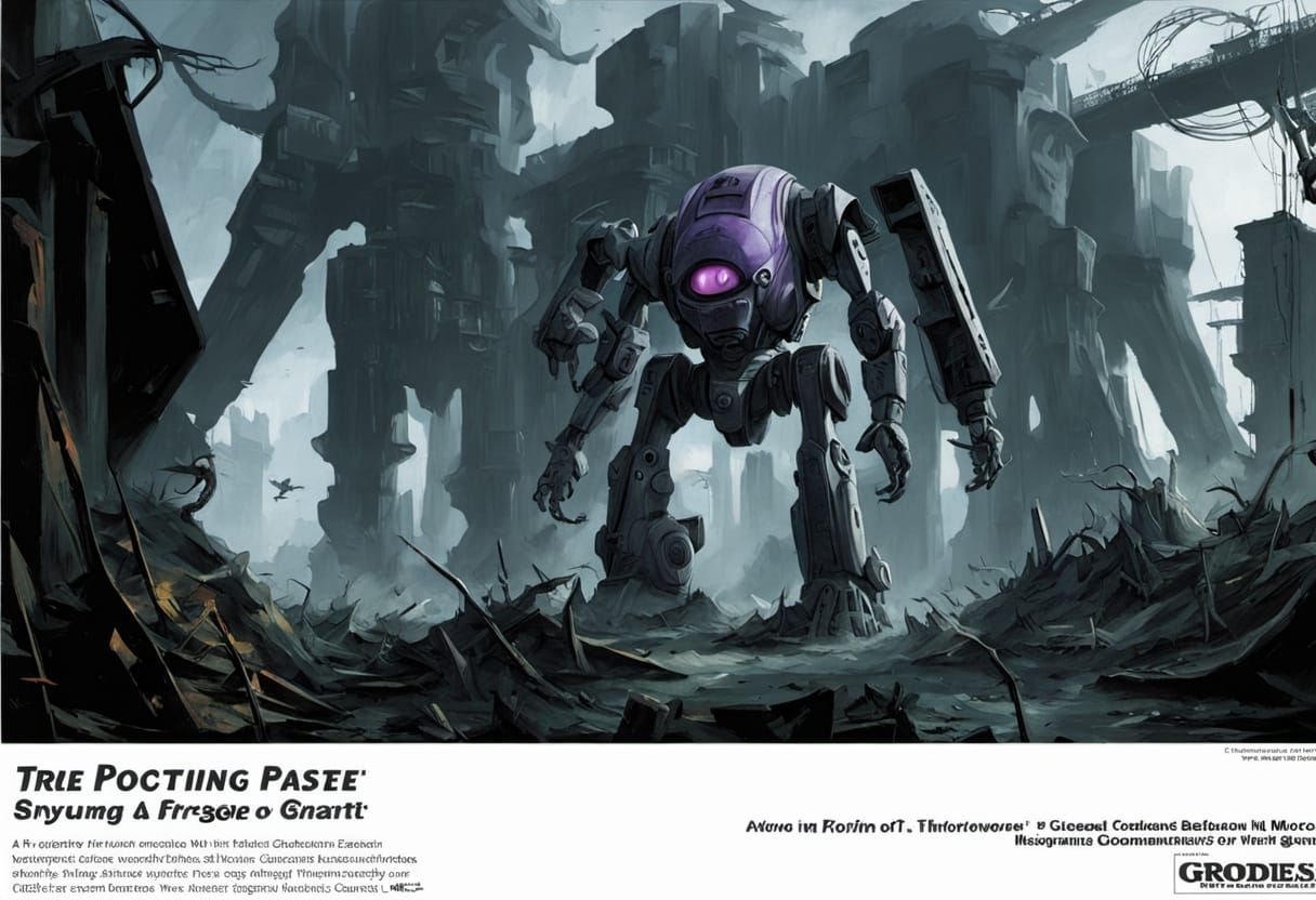 Three Giant Mecha Robots on Sunset Boulevard