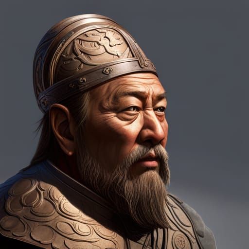 Hyperrealistic Portrait of Ghengis Khan