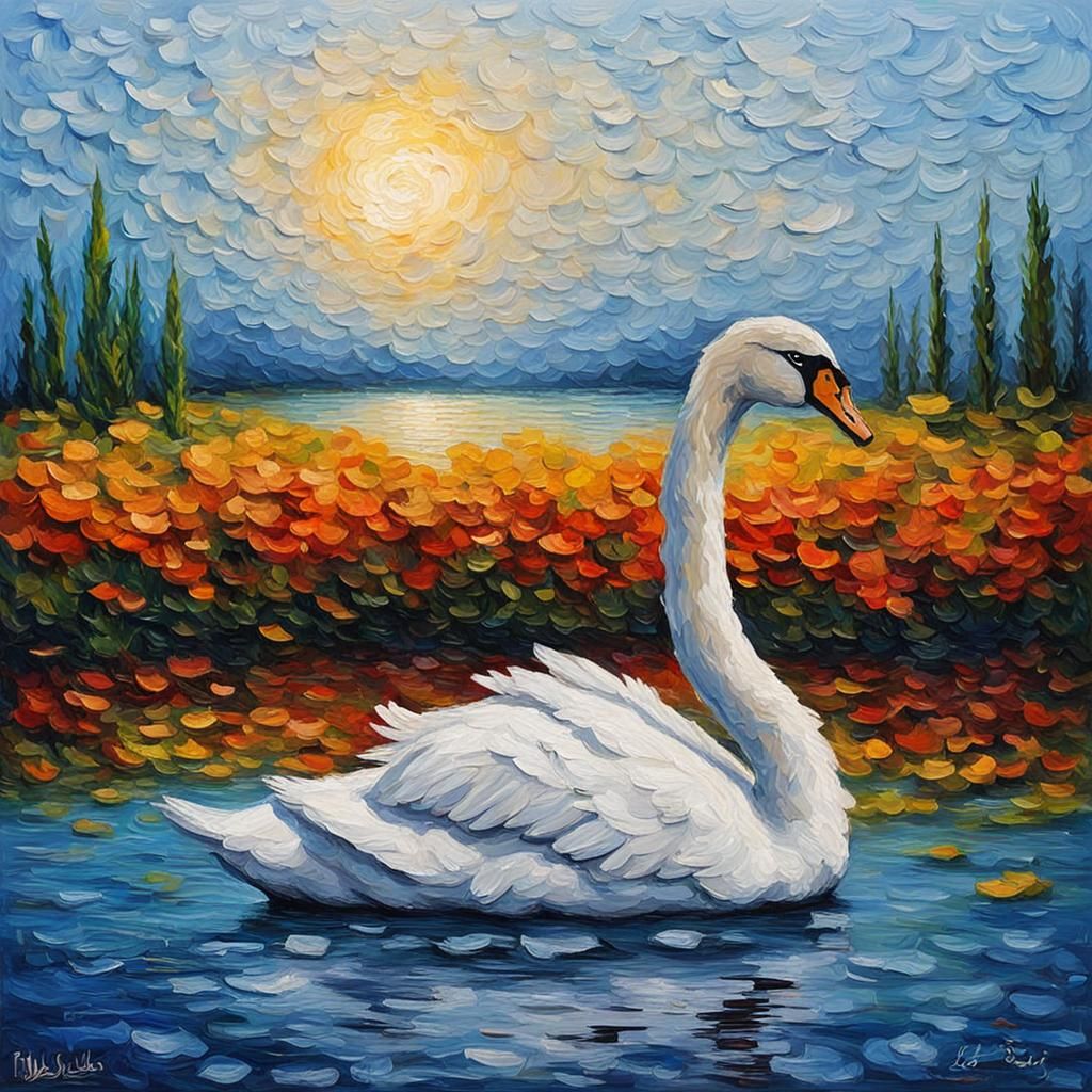 Cisne en el lago.