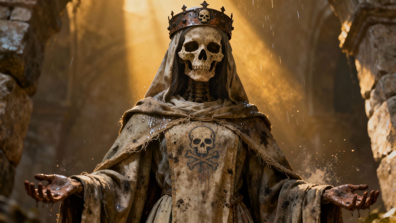 Solemn Skull Queen's Repentance in Mystical Light