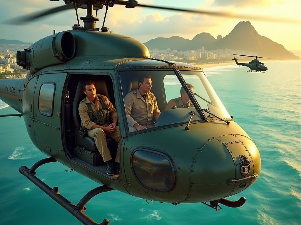Helicopter Flight over Rio de Janeiro, in Fantasy Art Style