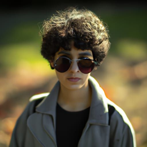 Girl with Aviator Sunglasses in 70s Style