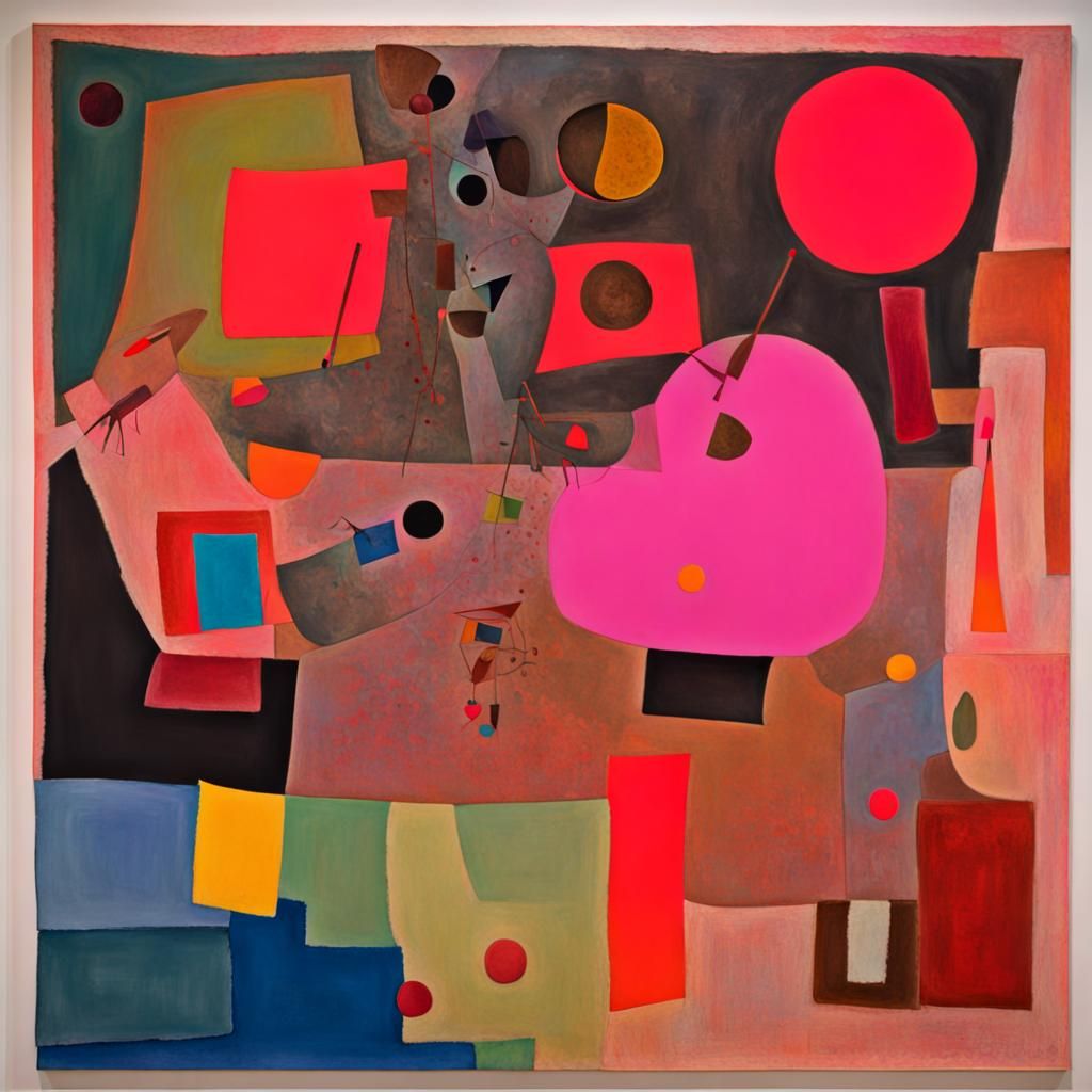 Abstract Punk Pool in Mixed Media Style