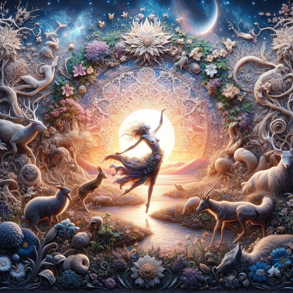 Spring Awakening in Serene Bas-Relief