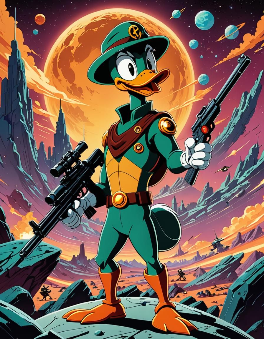 Duck Dodgers Heroic Cartoon Portrait