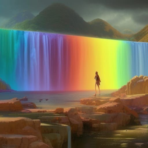 Rainbow waterfall