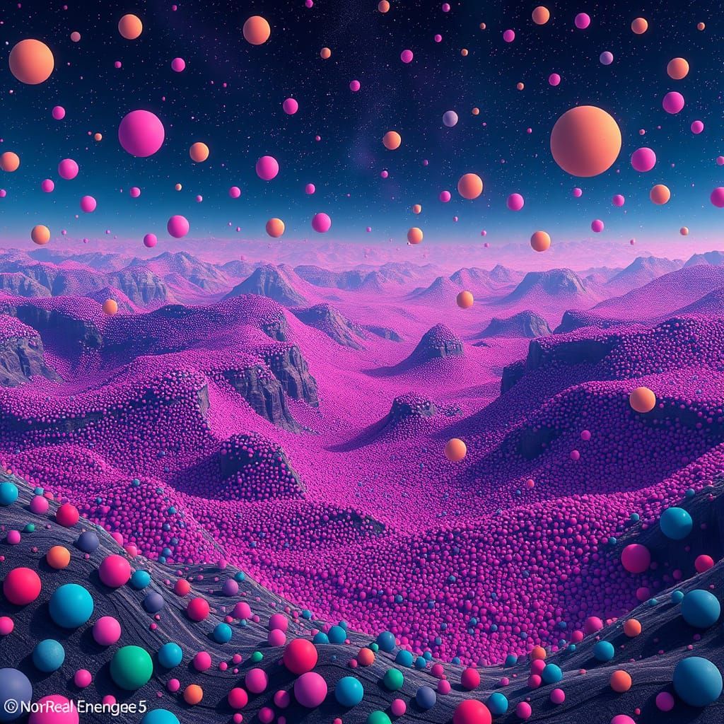 Polka Dot Surreal Landscape: A Digital Matte Painting