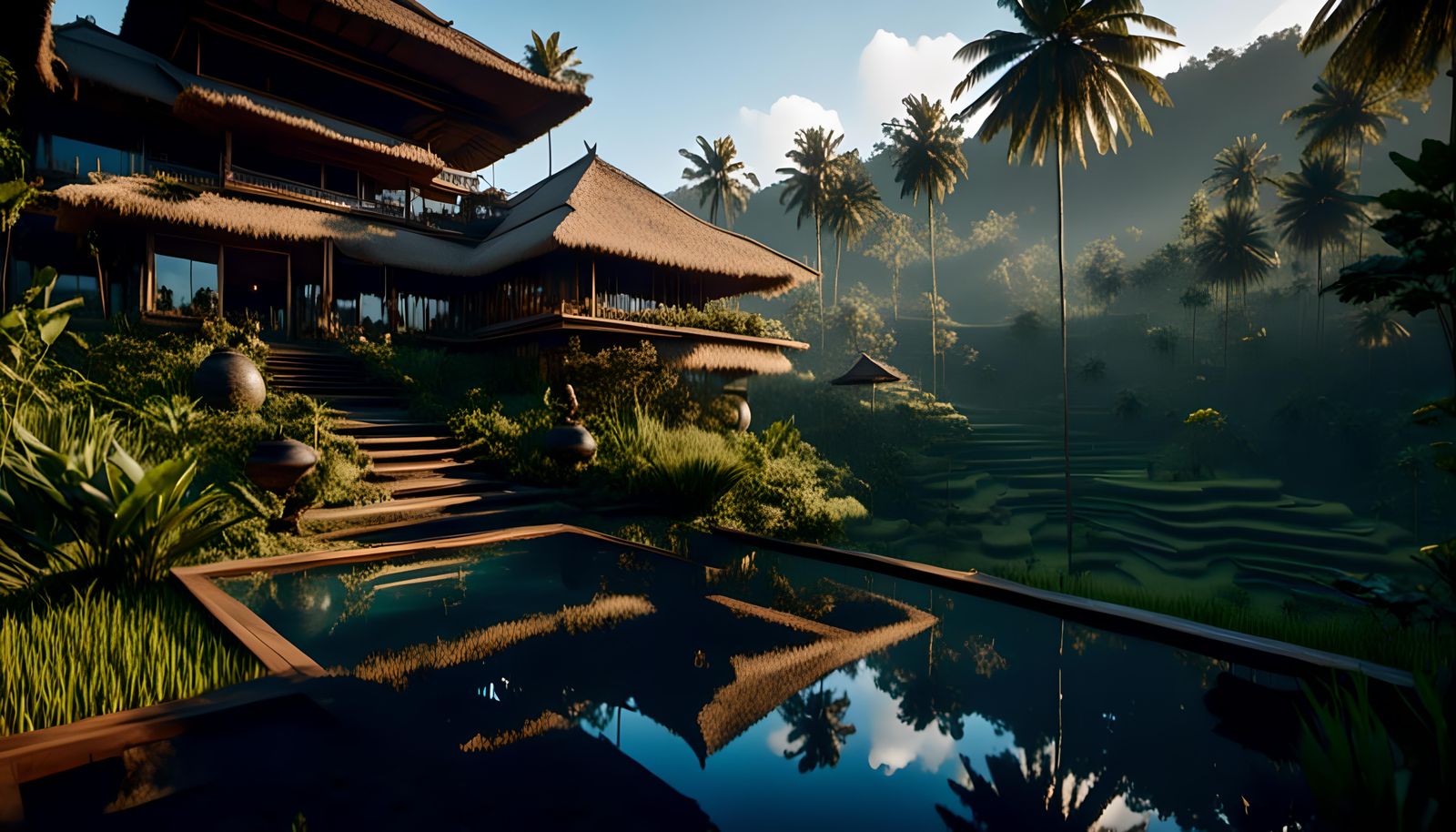 build my dream balinese villa teck wood ubud bali indonesia rice  paddies view epic  gorgeous vrice paddies views views<...