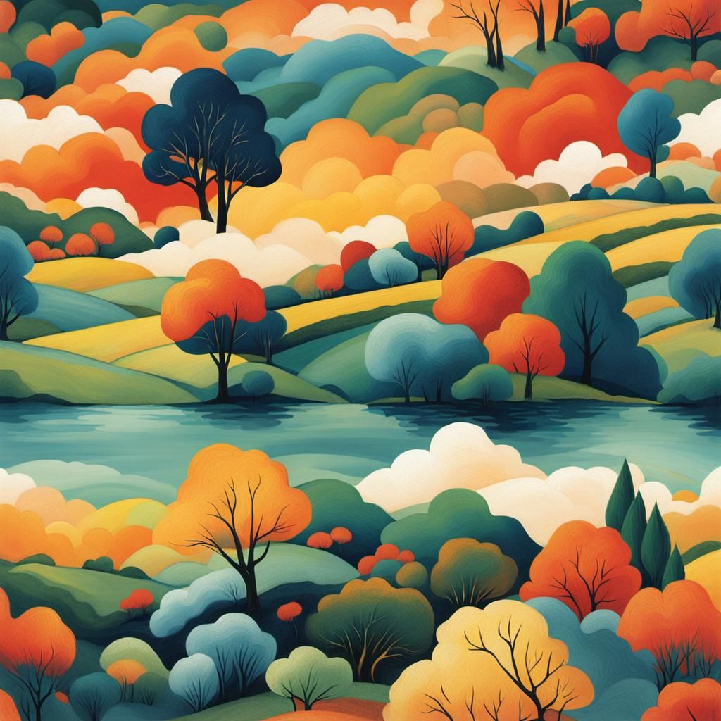 Abstract Landscape Generated by AI