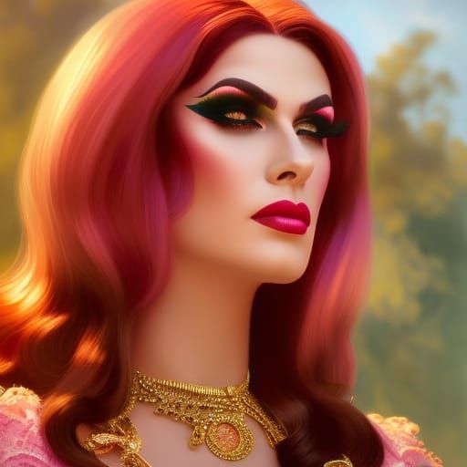 Vintage Drag Queen Portrait in Dramatic Lighting