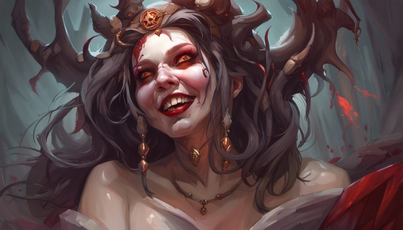 Vampire Sorceress Portrait in Artgerm Style