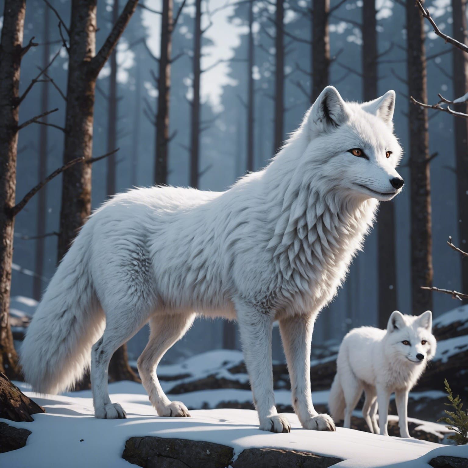 Hybrid Fox-Horse-Kitsune Creature in 3D Anime Art