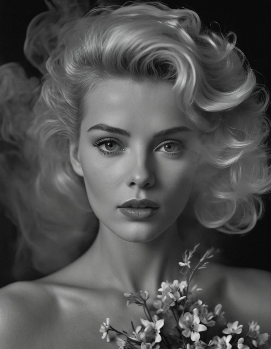 Glamorous Portrait in Shadow, Surrealist Style