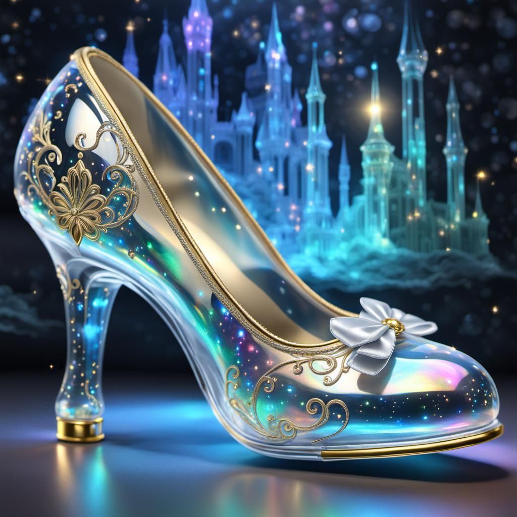 Holographic Glass Slippers in Ethereal 24K Resolution