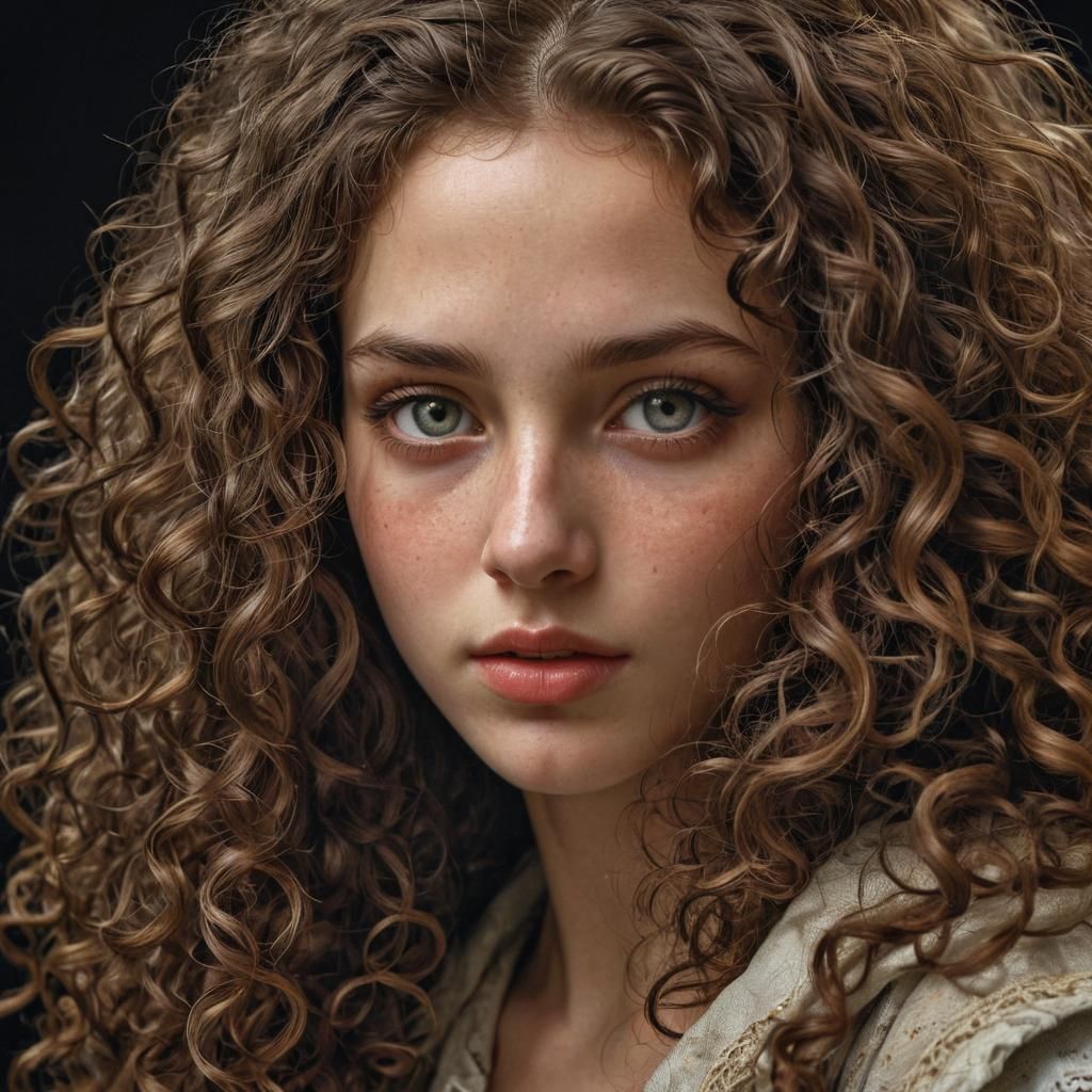 Beautiful Girl with Fur Pelt in Photorealistic Style