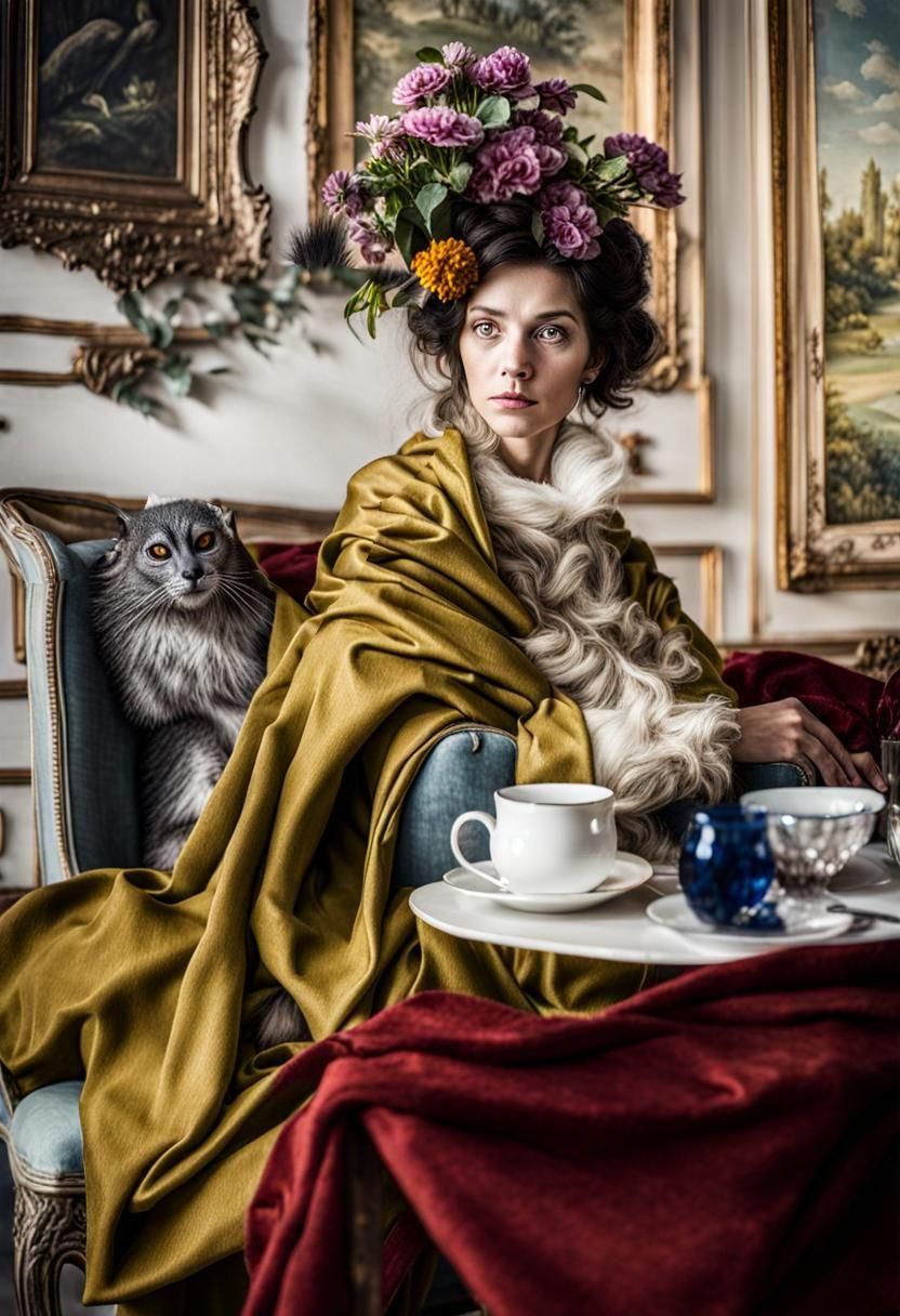 Surreal Alien Restaurant Celebration in Magical Realism