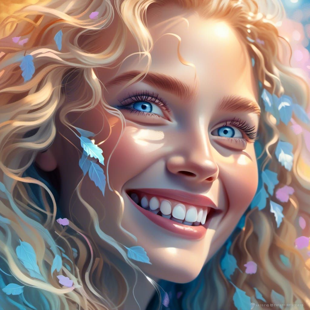 Radiant Woman Portrait in Soft Pastel Colors