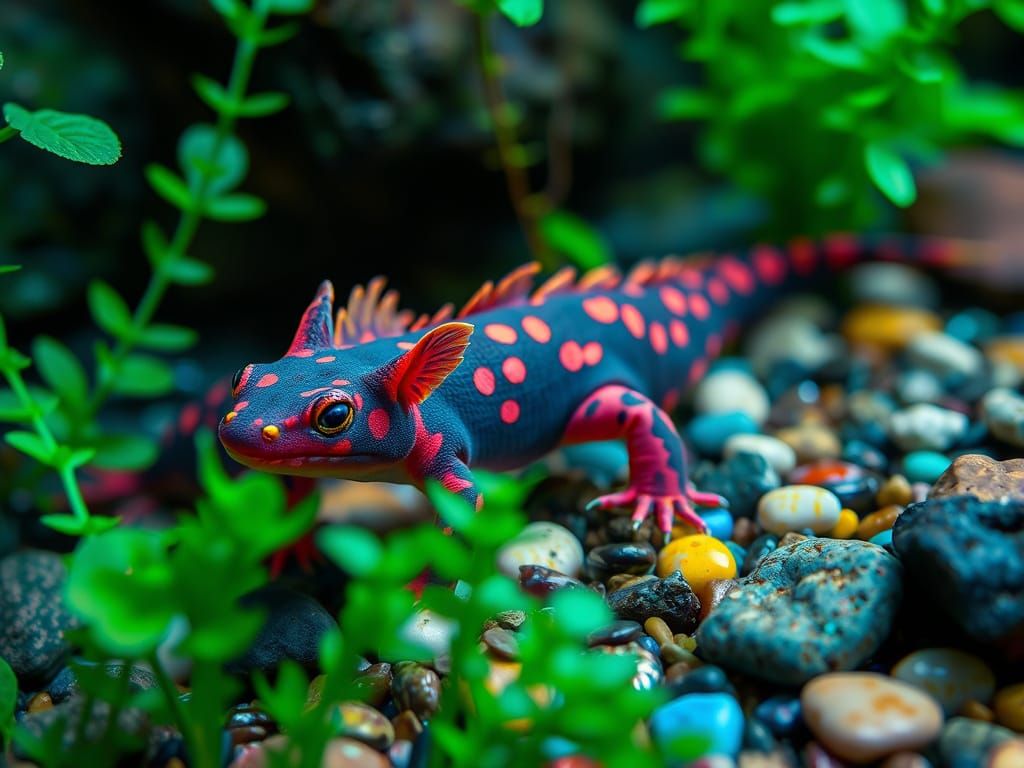 Axolotl in Vibrant Aquatic Environment