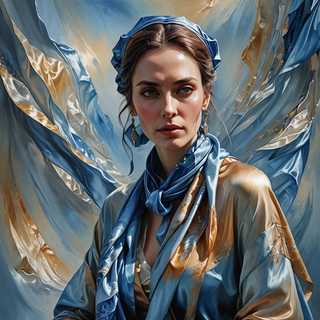 Alien Woman Portrait in Oil Painting Style