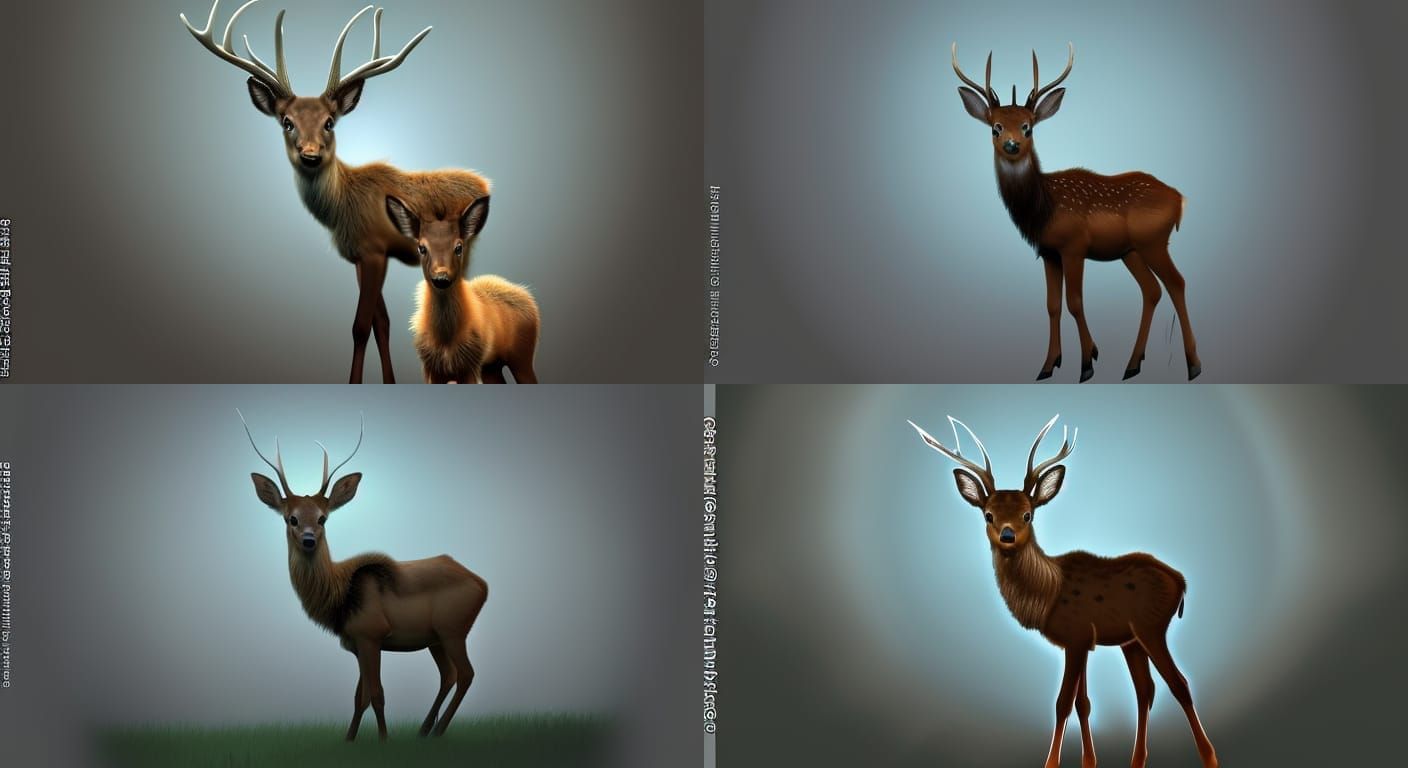 Baby Elk in Forest: Pixar-Style 3D Digital Art