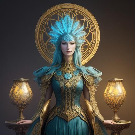 Baroque Table Lamp in Greg Rutkowski Style