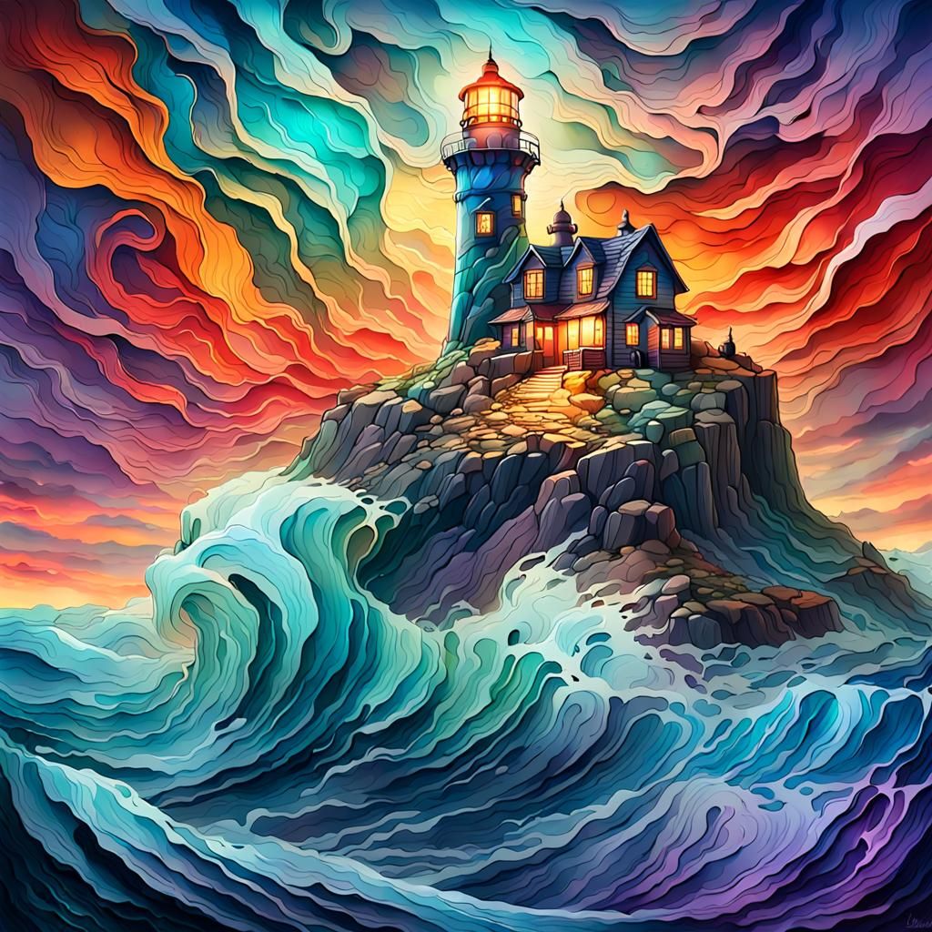 Stained Glass Lighthouse
