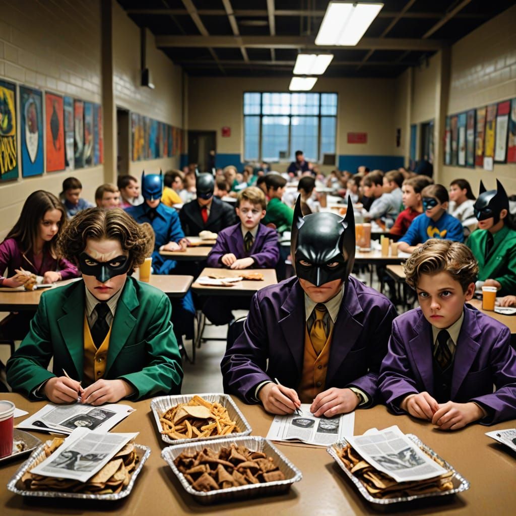 Miniature Supervillains Plot in School Cafeteria