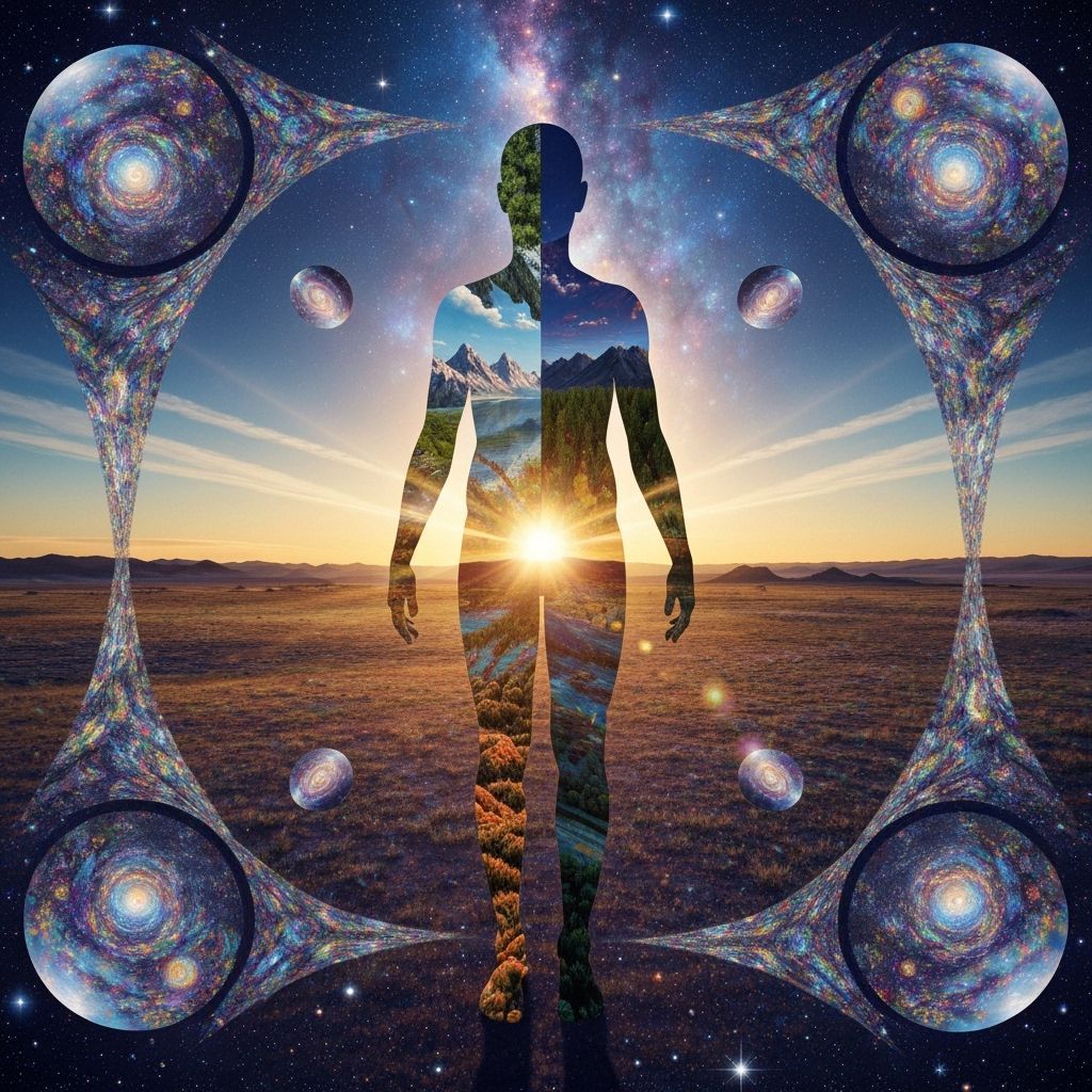 Fractal Human Figure Reflecting Nature's Kaleidoscope