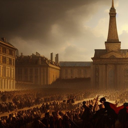 French Revolution in Detailed Matte Painting Style