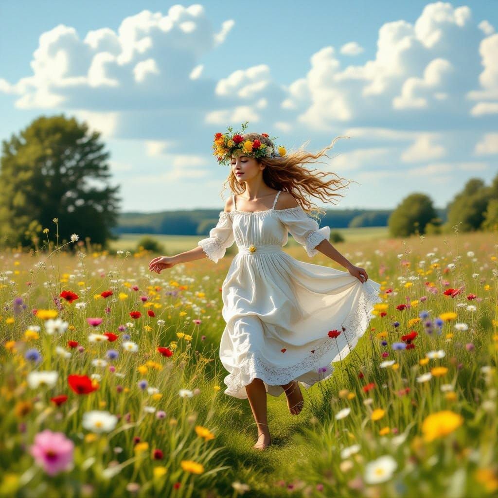 Whimsical Flibbertigibbet in Enchanted Meadow