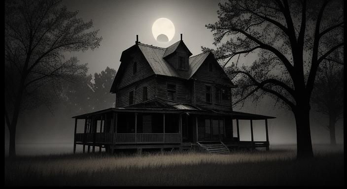 Eerie Villisca House in Moody Sepia Tones