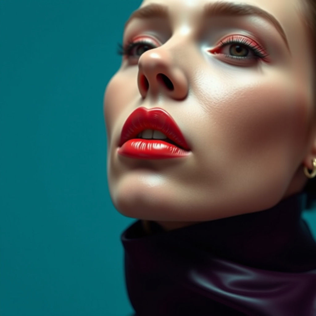 Futuristic Minimalist Woman with Glossy Finish