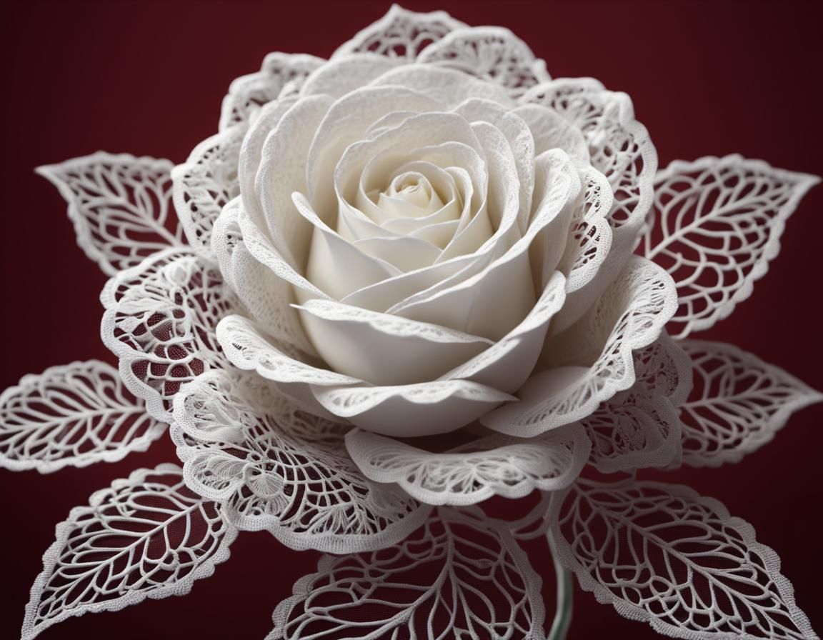 Lace Rose with Skull Pattern in 8K