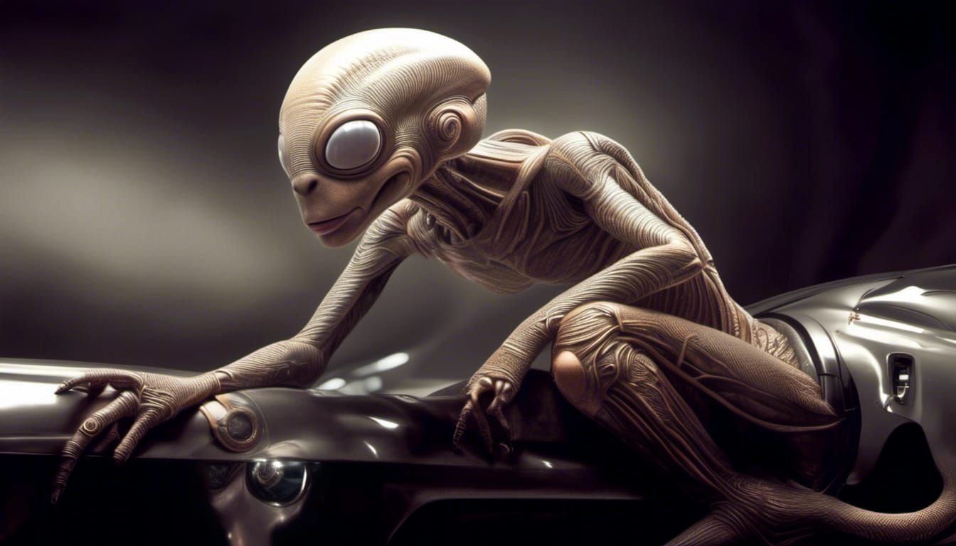 Smiling Aliens Party: Hyperrealistic Portraits