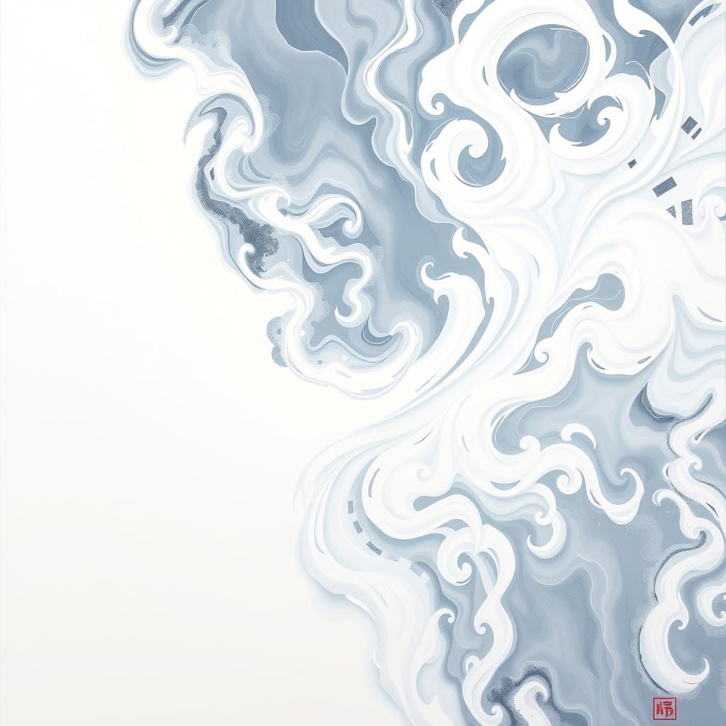 Ethereal White Abstraction in Color Field Style