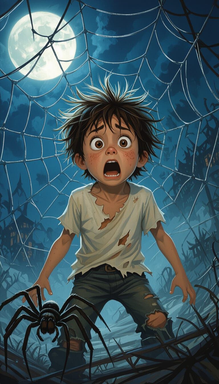 Caught in  a spiderweb