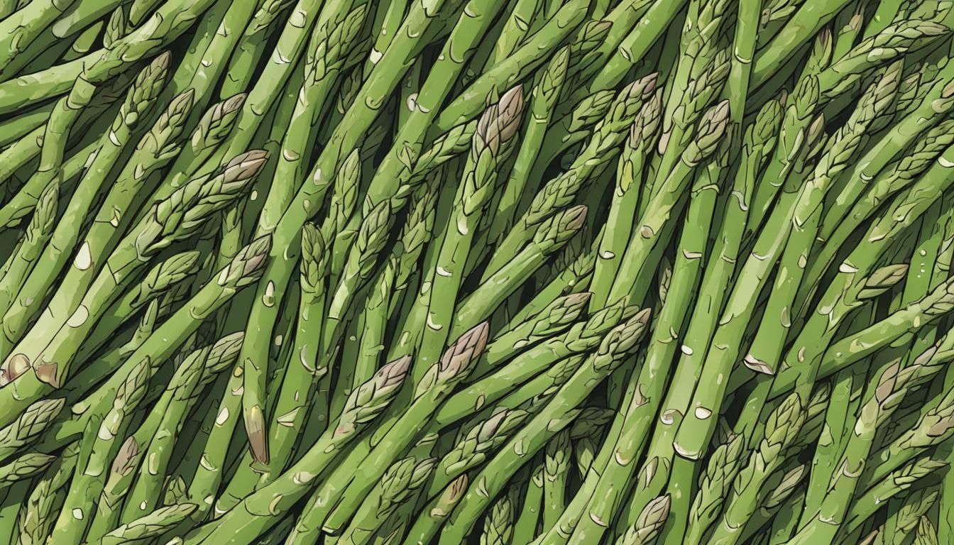 Happy Ghibli Cartoon Asparagus Macro Photography