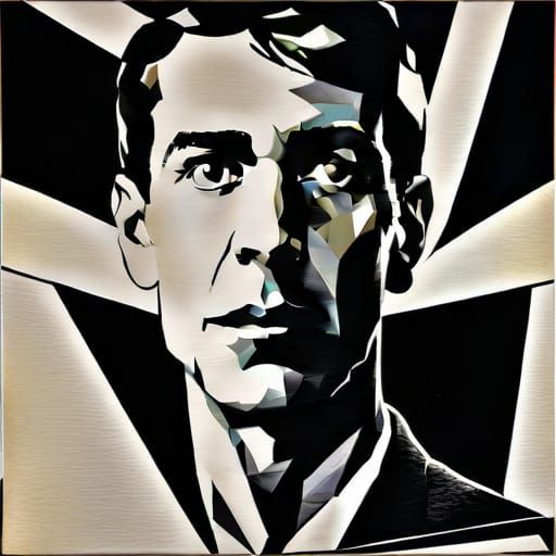 Anthony Perkins Psycho Portrait in Scrapbook Collage Style