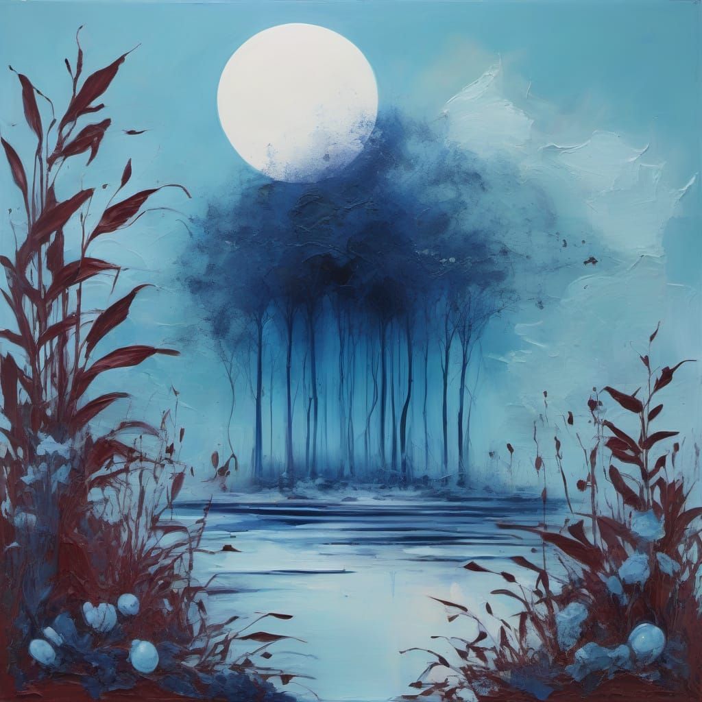 Surreal Ethereal Landscape Painting in Abstract Style