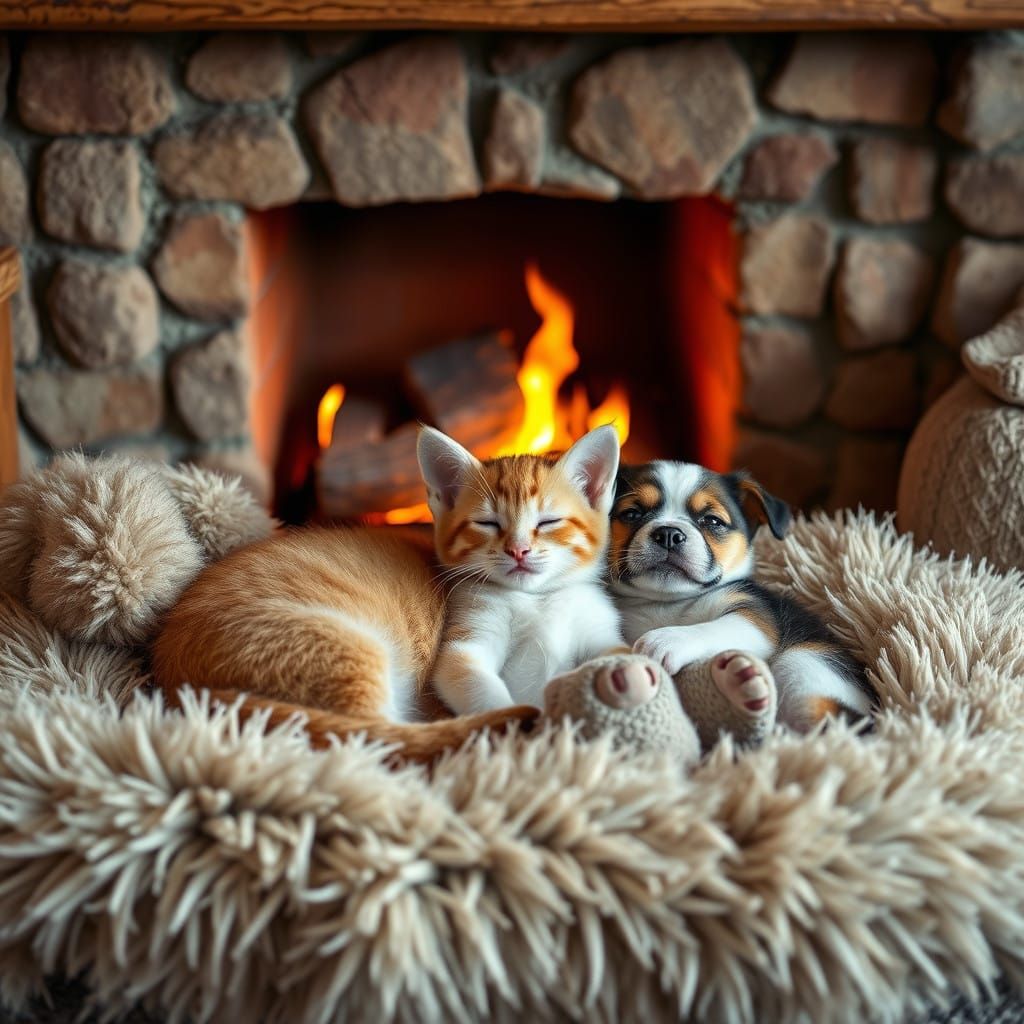 Cozy Friends Share a Warm Snuggle